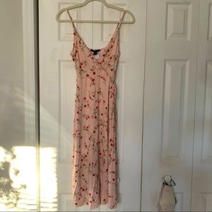 Forever 21 Floral Faux Wrap Midi Dress